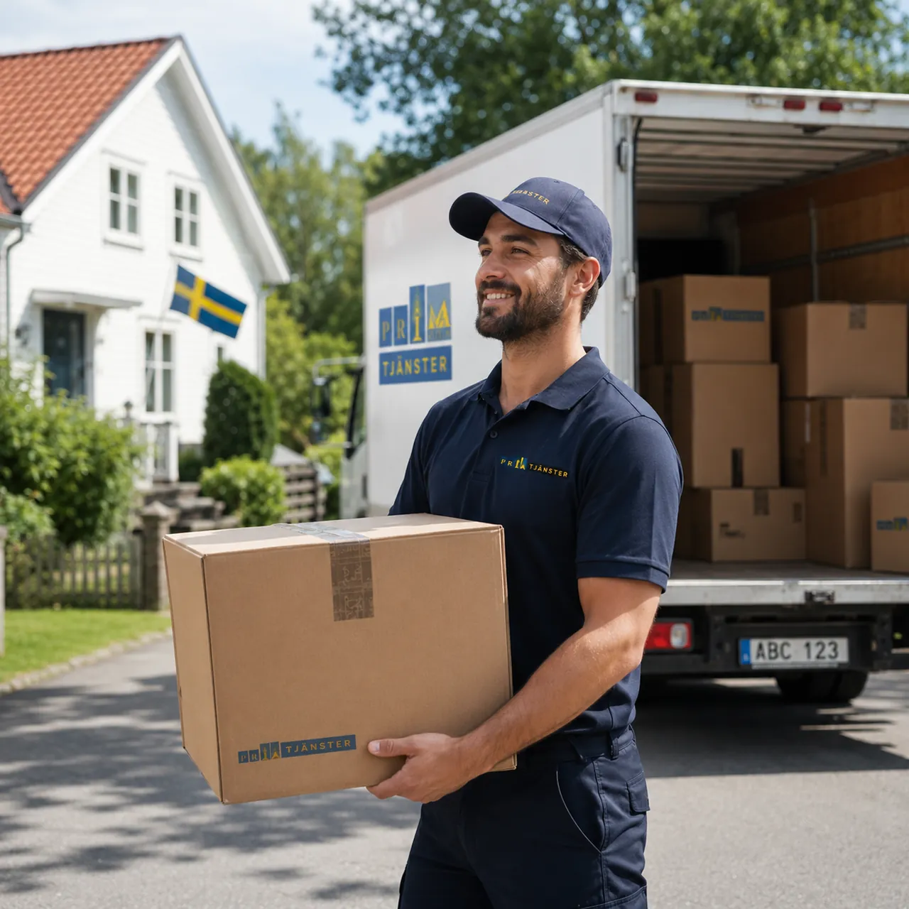 Smiling mover from Prima Tjänster